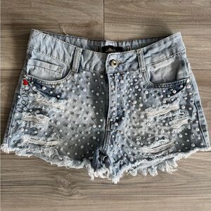 Studded Denim Women Shorts